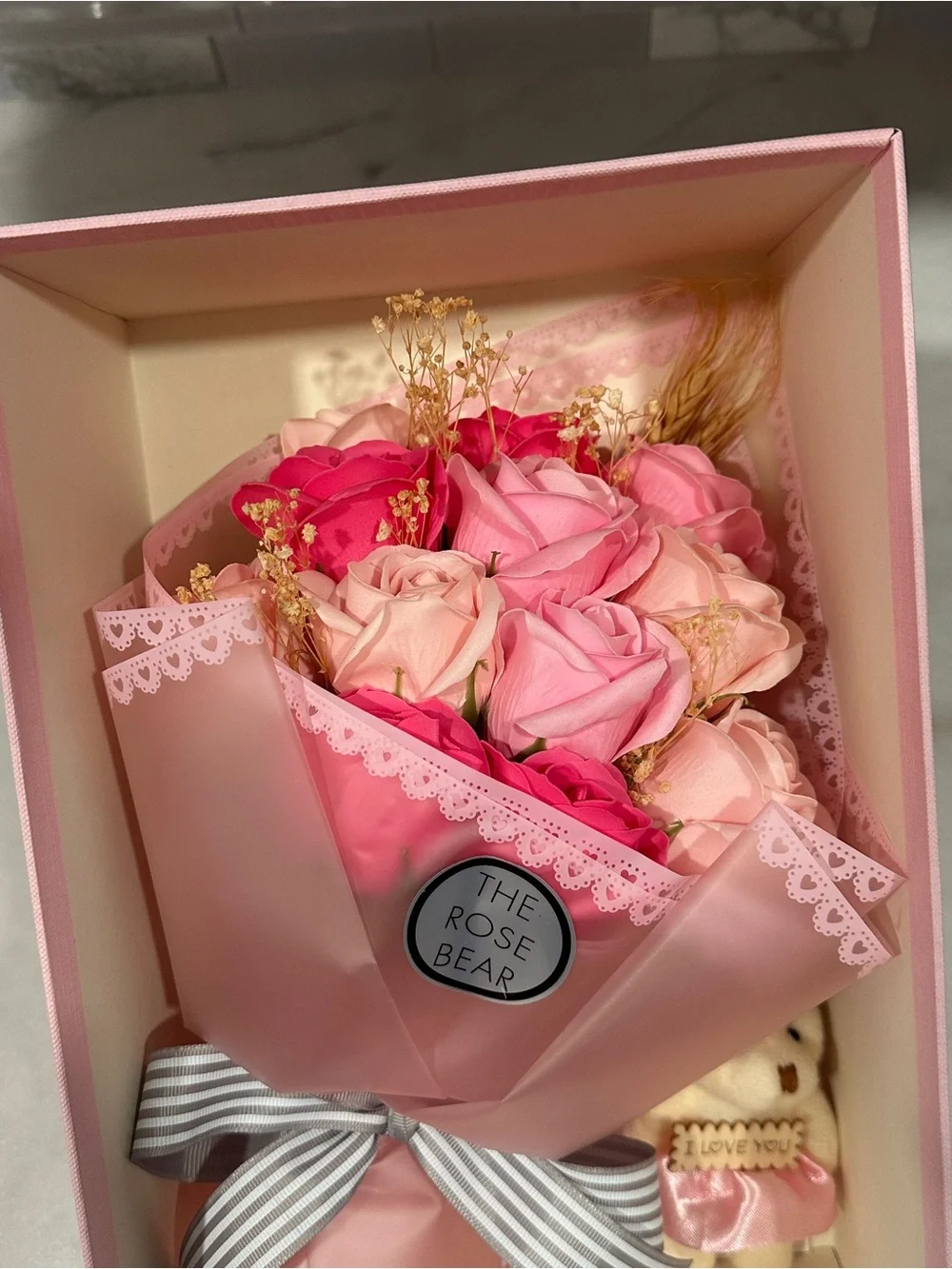 Silk Rose Bouquet Gift Set - your choice Red or Pink